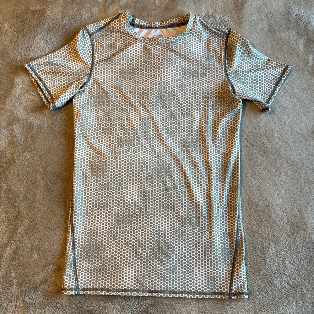 Champion Hexagon Pattern Tee - Gray and White